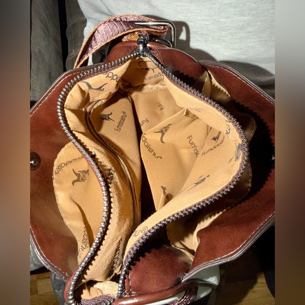 FUMDDAISHU FASHION Soft Leather Crossbody Versatile Boston Bag In Brown - Picture 16 of 16